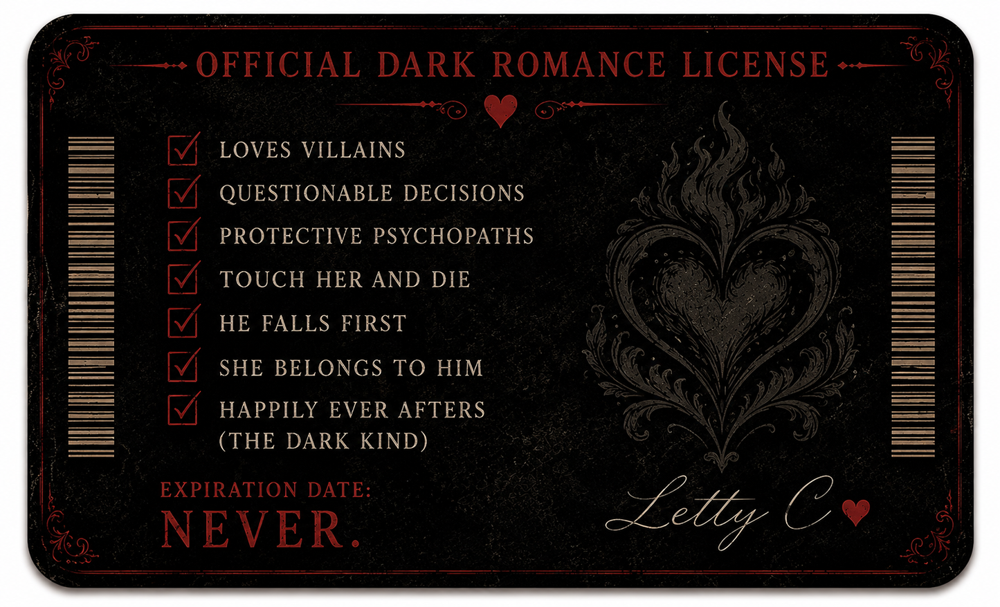 DARK ROMANCE LICENSE